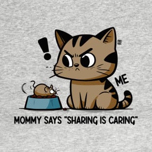 Cute Kids Sharing is Caring Cat & Mouse T-Shirt